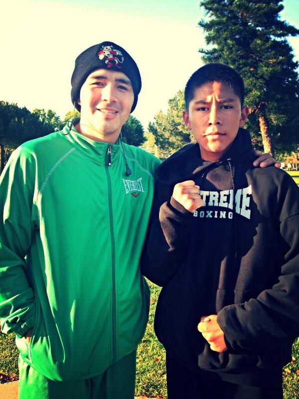 ExtremeBoxing's tweet image. My son Julian finished up his run this morning and @Brandon_Rios1 showed up to start his #boxing