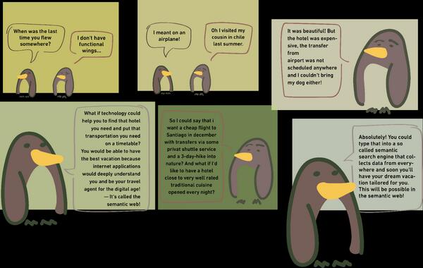 richartsnippets's tweet image. #semantic web explained to penguins. (credits to theaveragepenguin.wordpress.com/2012/10/30/web…)