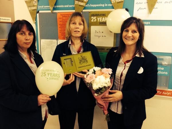 v_mve's tweet photo. @Jezsteelegm congratulations to Julie Ingram 25 loyal service http://t.co/szGVmzOJ6b