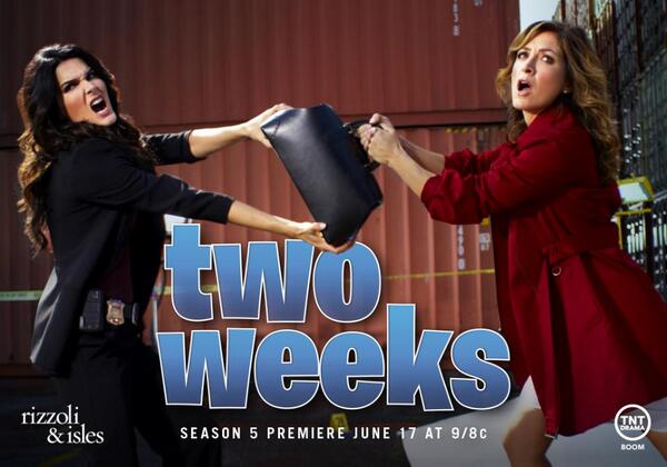 RizzoliIslesWB's tweet image. The countdown is on! Just 2 WEEKS until #RizzoliandIsles premieres on @tntdrama. RT if you'll be watching June 17!