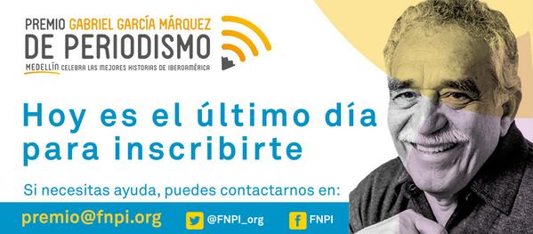 FNPI_orgb's tweet image. Durante todo el día estaremos atentos a ayudarte con tu postulación al #PremioGGM: fnpi.org/premioggm/ 