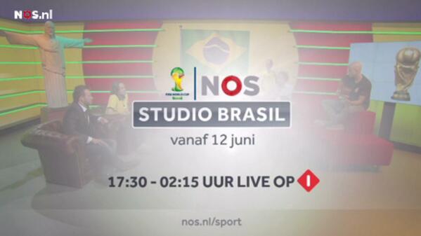 NOSsport's tweet photo. VIDEO | vanaf 12 juni bij de NOS: Studio Brasil. Beleef het WK voetbal vanuit de huiskamer. http://t.co/yH0X6xXjC5 http://t.co/P3Ok0rNKWP