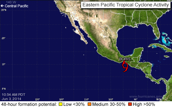 WilliPoroj_gt's tweet photo. #Clima @ConredGuatemala informa que Depresión Tropical 2-E se fortaleció y se convierte en Tormenta Tropical Boris. http://t.co/4v1xSQTLLU