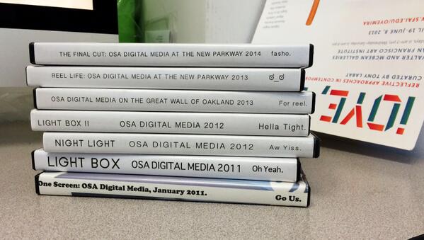 OSADigital's tweet photo. Looking back on 4 years of gorgeous @OSADigital student work stacked up in our tower of screening DVDs: http://t.co/2Eg49pYfpm