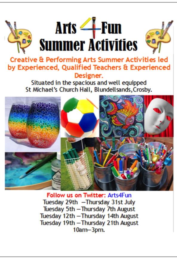 Arts4Fun's tweet image. Call 07725337263 or email arts4fun@outlook.com to secure your childs place this summer