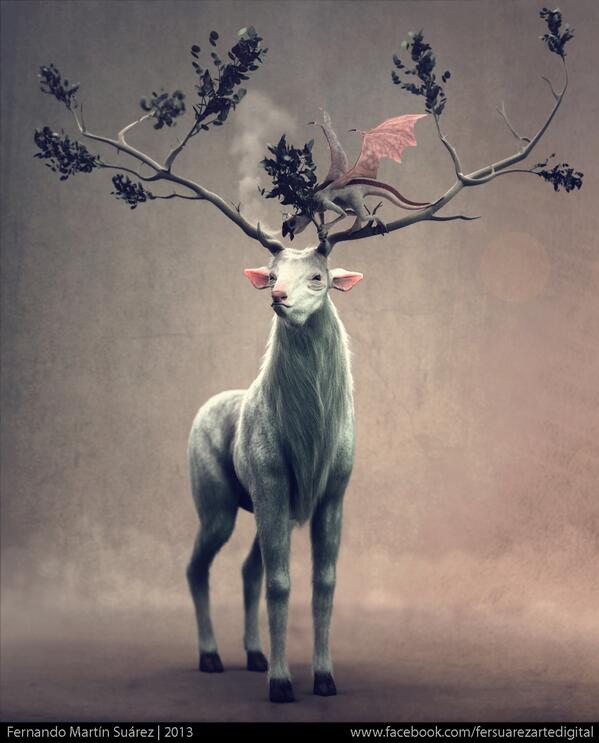 online_render's tweet image. Олень и дракон - 3d работа от Аргентинца Fernando Suarez renderart.ru/art/deer-dragon #ВзаимныйФолловинг