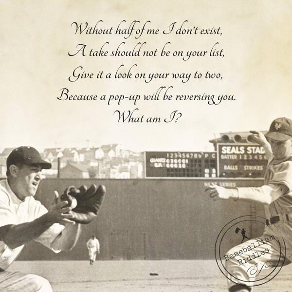 Baseballism's tweet photo. Answer this Baseballism Riddle then share it with a friend... http://t.co/R3CXTBXEwM