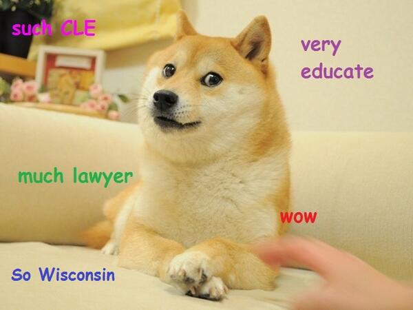 SBWPINNACLE's tweet photo. State Bar of Wisconsin PINNACLE CLE Seminars are doge approved. http://t.co/8LaSeRXTcu
