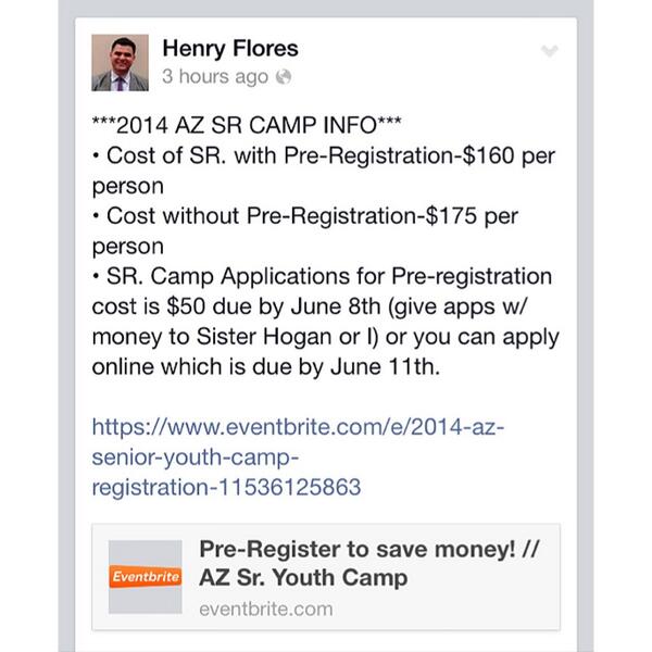 Rev_StudentMin's tweet image. ***2014 AZ SR CAMP INFO*** Don't forget to pre-register!