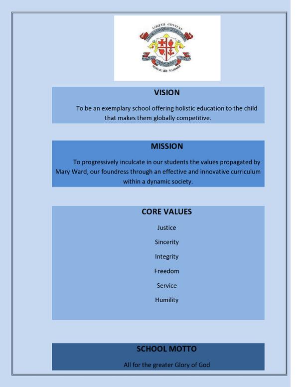 Msongari Core Values: Justice, Sincerity, Integrity, Freedom, Service, Humility