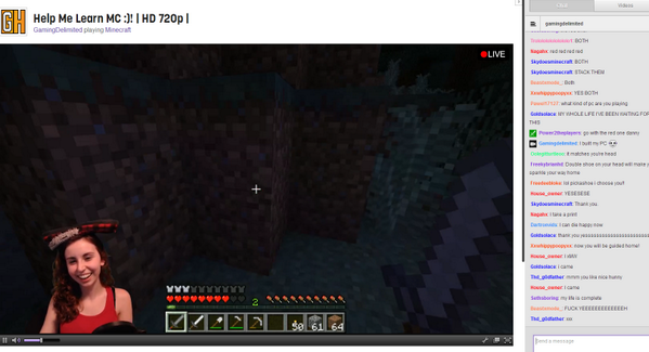 GoldSolace's tweet image. We spent 30 mins convincing this girl to put a shoe on her head @SkyDoesMinecraf @DartronRS @House_Owner