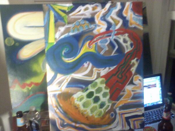 POSTAsiewicz's tweet photo. Rainy day painting..just trying to create another universe http://t.co/sBv2XhH8t1