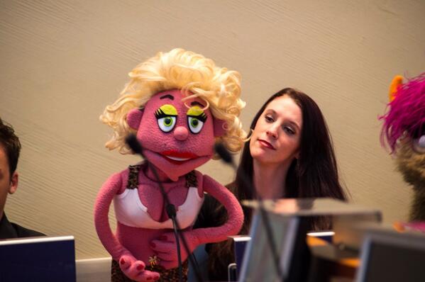 QEWIndustrial's tweet photo. "Lucy the Slut" from Toronto's AvenueQ addressing the panel of speakers @CSLCsummit @JaclynSerre #globalchange http://t.co/moTy9FQHhf