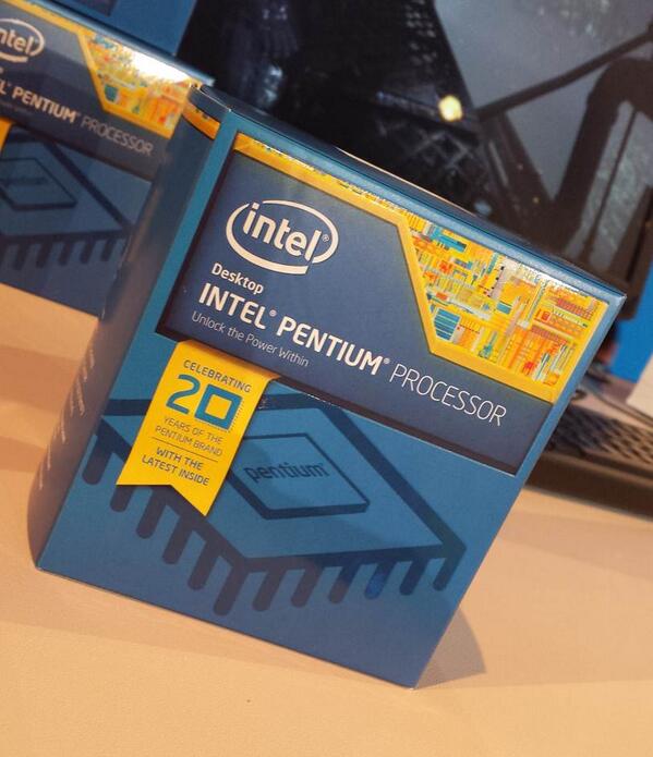 intel's tweet photo. Two decades and a make-over later: announcing the unlocked #Pentium Anniversary Edition #Computex2014 http://t.co/gf60RKjX1n