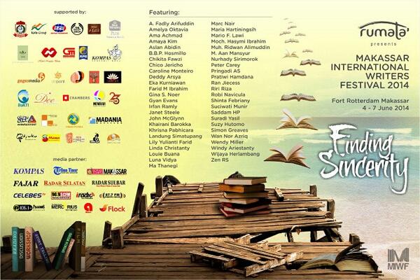 Malam ini opening #MIWF2014 di Fort Rotterdam. Free. Dapatkan info2 event ini di timeline <a href="/makassarwriters/">MIWF</a>