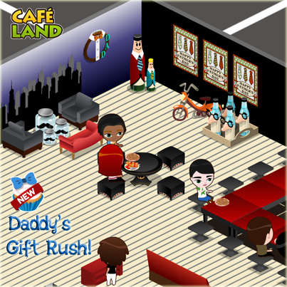 cafelandgame's tweet photo. These dads look pretty serious. Collect gifts and decorate your #Café with the items you win on DADDY'S GIFT RUSH! http://t.co/tYhJRHGGNp