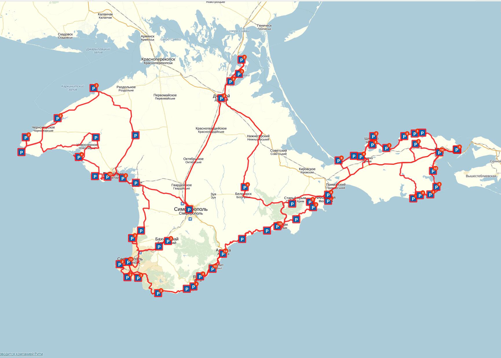 Лучшие маршруты россии. Экскурсионный маршрут по Крыму. Достопримечательности Крыма на карте. Туристический маршрут по Крыму. Автомобильная карта Крыма.