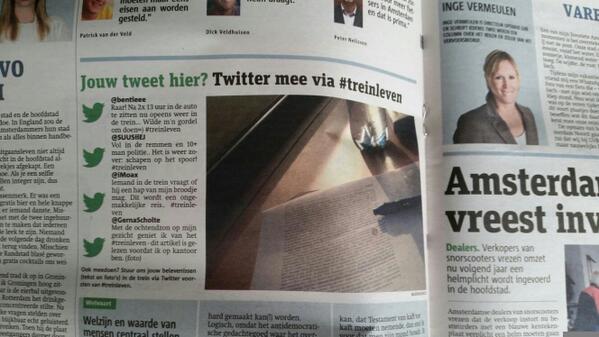 Gefeliciteerd <a href="/bentieee/">Bente</a> <a href="/SUUSiiEJ/">≛Suzanne≛</a> <a href="/iMoax/">muna</a> &amp; <a href="/GernaScholte/">Gerna - Response-able</a>; jullie staan vandaag in de <a href="/Metro/">Metro</a>! #treinleven