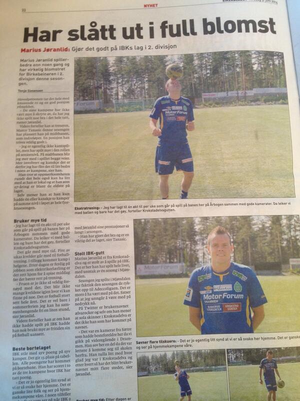 OleKStoltenber's tweet photo. Strålende sak i #Eikerbladet i går @elvarocker !! Mandag må du score, igjen! http://t.co/9De5klNFW1