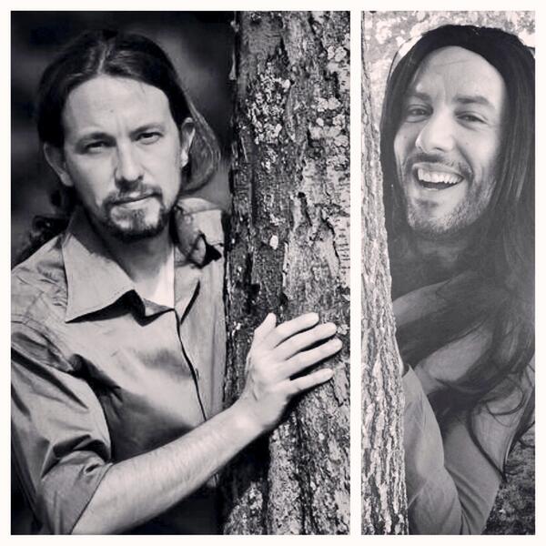 InakiUrrutia's tweet photo. ¿ @Pablo_Iglesias_ os gusta más con el pelo recogido o suelto?

#pelazo #patén #JonGueras #SeparadosAlNacer http://t.co/Wkn7CstfbY