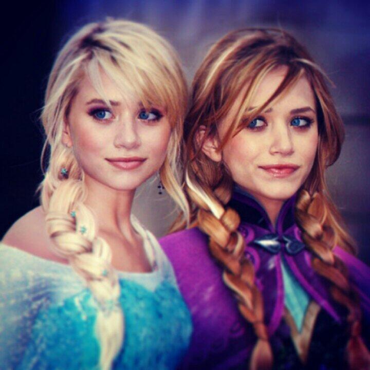 梨 アナ雪と言えばオルセン姉妹のこの画像が出回ってますが これコスプレしてる 最近の写真と思ってる人多いね これは加工 元ネタの写真は10年程前の二人です Mkがカラー変えてた頃だからハマったのかな アナと雪の女王 オルセン姉妹 Http T Co