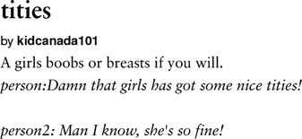Urban Dictionary on X: @jawskishark tities: A girls boobs or breasts if  you will.   / X