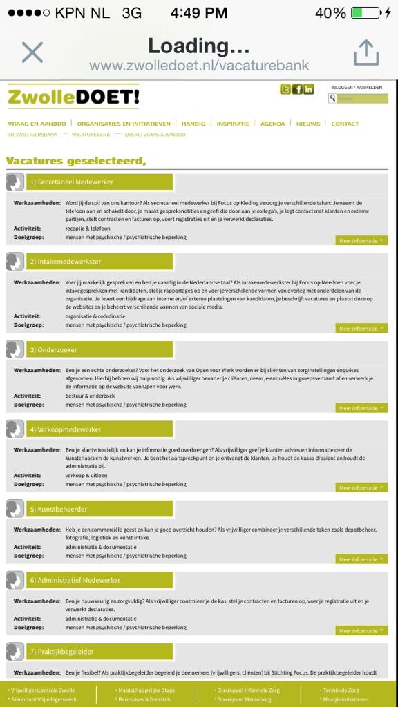 8 #vacatures #vrijwilligerswerk bij @StichtingFocus vindt je bij <a href="/zwolledoet/">ZwolleDoet!</a>. info? focusopmeedoen@focuszwolle.nl