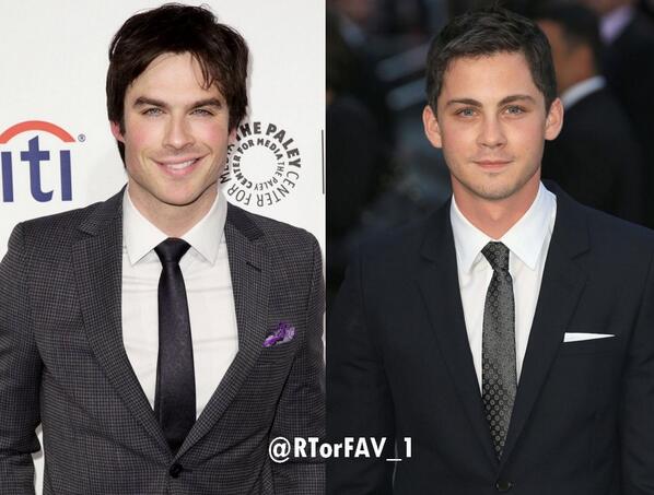 RTorFAV_1's tweet photo. REQUESTED
RT for Ian Somerhalder 
FAV for Logan Lerman http://t.co/9eyh8OSKAR