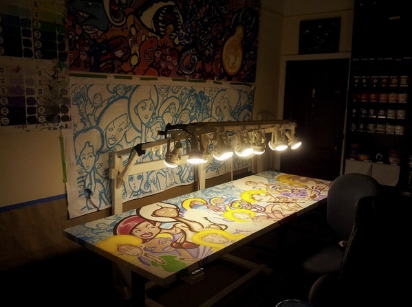 10Subjects's tweet photo. Home stretch... #10Subjects #socialite #painting http://t.co/gafJsfv2WW