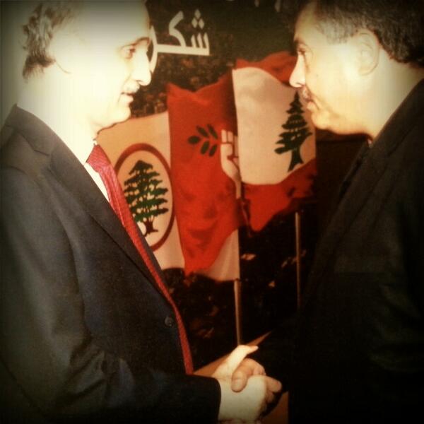 Angela_Mrad's tweet photo. My Father and the Leader of the Lebanese Forces Samir Geagea .. http://t.co/CKMQjpPOHj