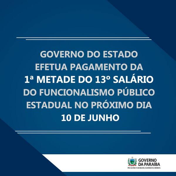 seadgovpb's tweet photo. FOLHA DE PESSOAL: Sead informa a data do pagamento da primeira metade do 13º >>> http://t.co/mW6awW2o95