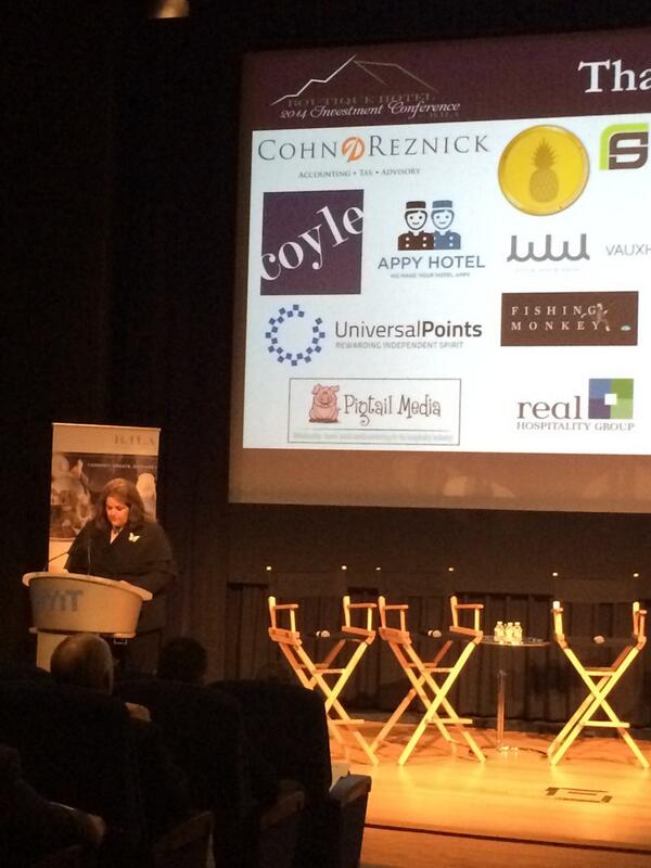 jgancos's tweet photo. Proud to sponsor the @BoutiqueLodging conf w/ #NewYorkBLLA as the Queen of Boutique @Fran_Kiradjian takes the stage! http://t.co/u3GxeVUaOR
