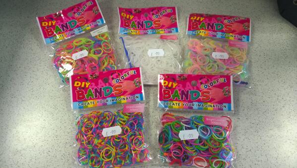 HigherBebPO's tweet photo. New funky Looms Now Back in Stock! Now only 99p per pack and Starter Packs £4.99 with tool and 2 packs included http://t.co/wNYDsNyyTG