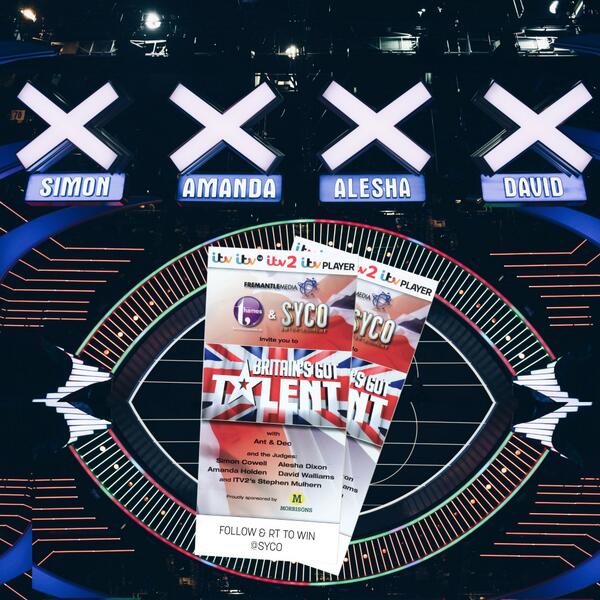 syco's tweet image. UK...RT &amp;amp; follow for a chance to #WIN these tickets to the @GotTalent live final in London on 7th June! #BGTlive