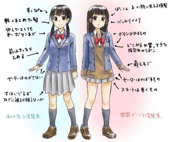 清楚&amp;偽清楚女子図解