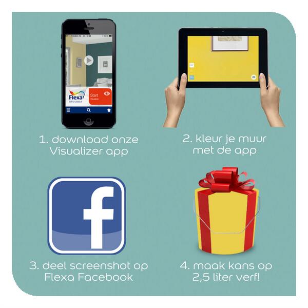 FlexaNL's tweet photo. Nieuwe kleur voor je muur winnen? Meedoen gaat gemakkelijk in vier stappen. http://t.co/g1c14oiOOe http://t.co/PFb4BOrqnT