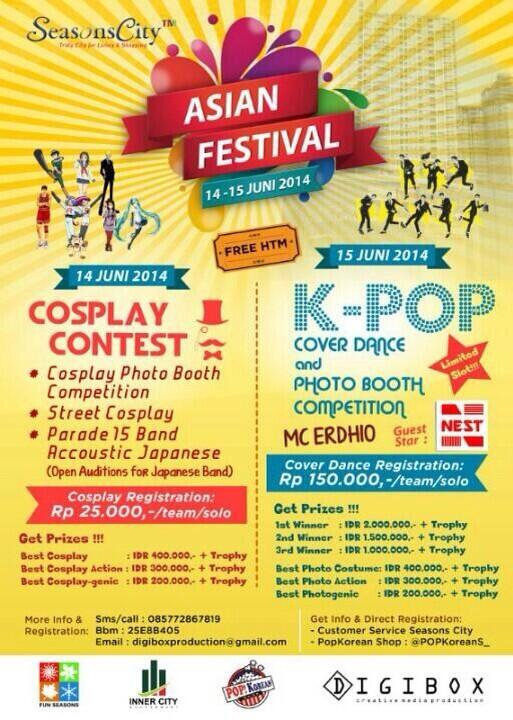 <a href="/Love5_DC/">Open audisi!!!</a> [HELP RT] Asian Festival | 15 Juni 2014 | Season City, JakBar | K-POP Dance Cover Competition