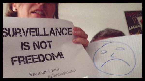 edri's tweet photo. Obama is visiting Poland today! Tell him that #surveillance is not
freedom! #ObamaPL cc @panoptykon http://t.co/Pw3aZTx2ET