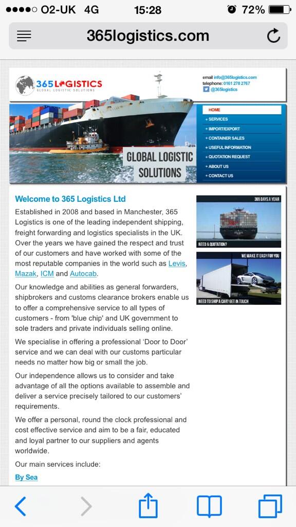 365Logistics's tweet photo. We are excited to announced out new website has been launched today, please visit!
http://t.co/2zMROG5mKH http://t.co/ldht5DNFKY