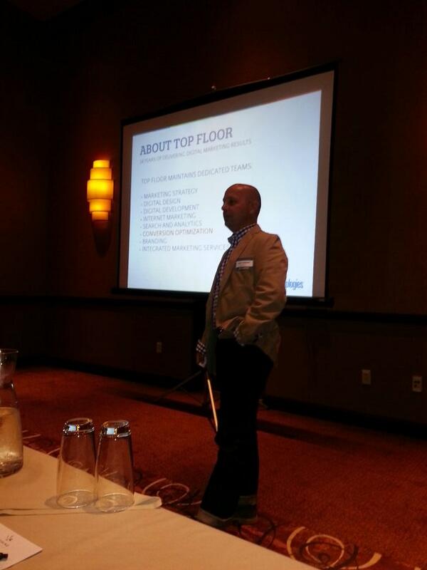 MarketingDenny's tweet photo. I always enjoy hearing @clayewi speak on #usability. #InboundDay http://t.co/Xv6MZV6sfU