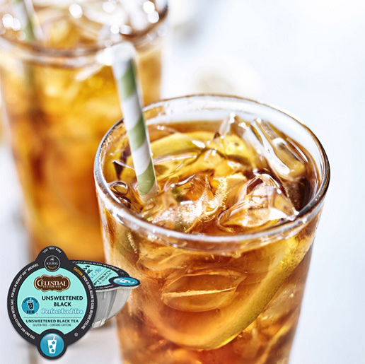 Keurig's tweet photo. Celestial Seasonings Unsweetened Black Perfect Iced Tea = Simply perfect. Nothing more, nothing less. #Keurig #BOITea http://t.co/9AzfRScdEm