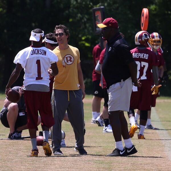 Commanders's tweet image. Matthew @McConaughey, meet @DeSeanJackson11. #HTTR