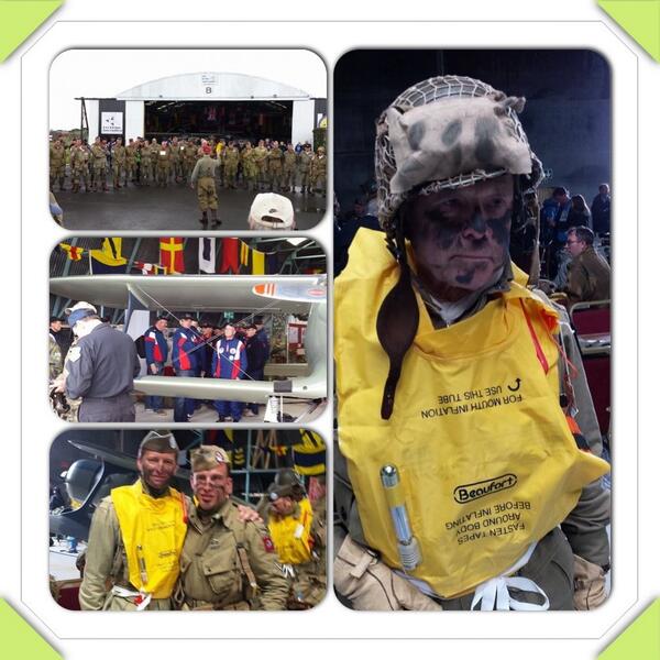 AsdaFareham's tweet photo. Preparing to fly out of HMS Daedalus for parachute drop in France with @AsdaHavant @AsdaEastleigh #DDay70 #asdaclc http://t.co/2qraThMkDk