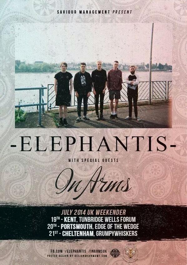 Excited to announce we are doing a small run of shows with the dudes in ELEPHANTIS in July! See poster for dates.