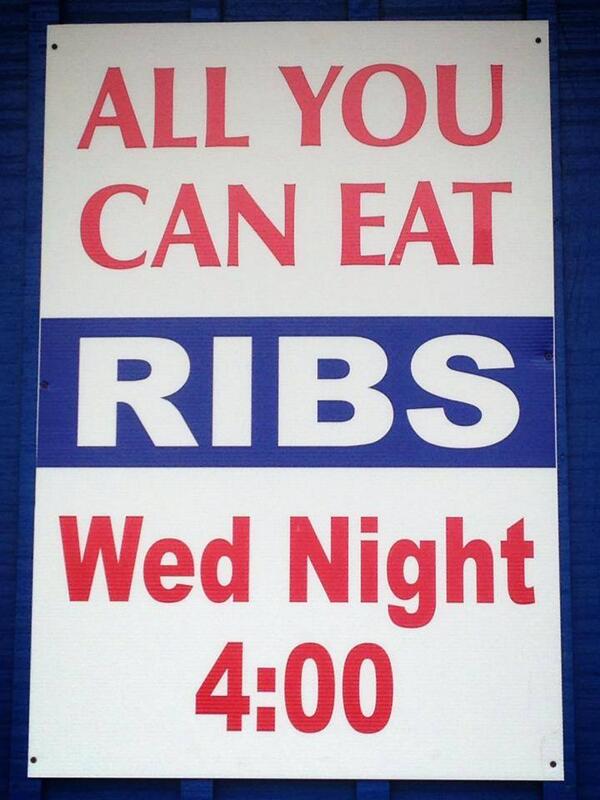Don't forget tonight is all you can eat rib night for the low price of $21.95! *Dine in only.