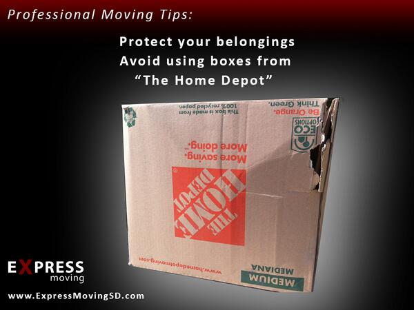 ExpressMovingSD's tweet image. Do your part to protect your belongings when packing. Not all boxes are made the same, many lose structural integrity