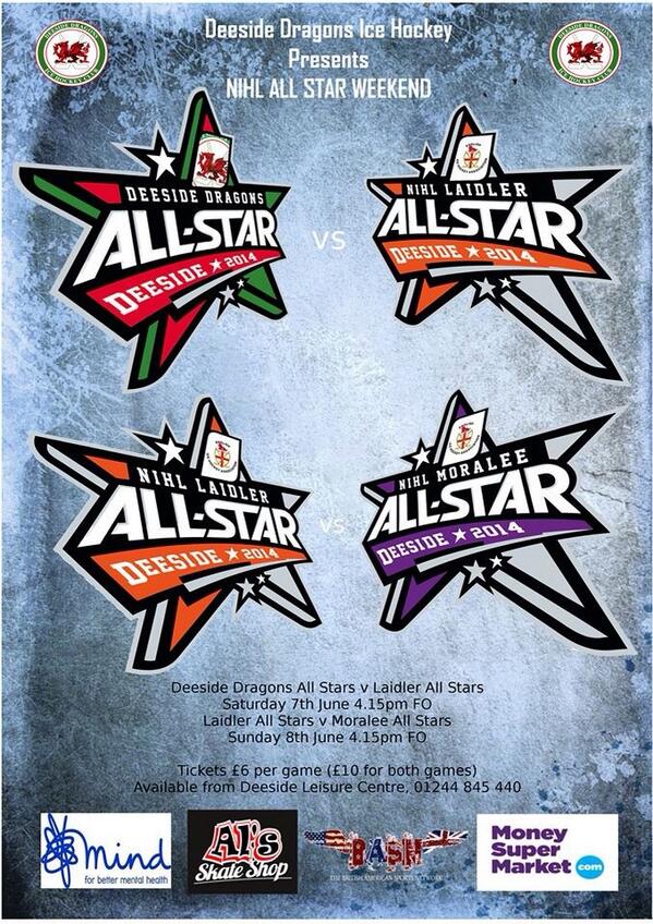 dragonsihc's tweet photo. #AllStar2014 @SolwaySharks @blackburnhawks @billinghamstars @WhitleyWarriors @SheffSpartans @Stingenl @McrMinotaurs http://t.co/XKAPC6wMvL