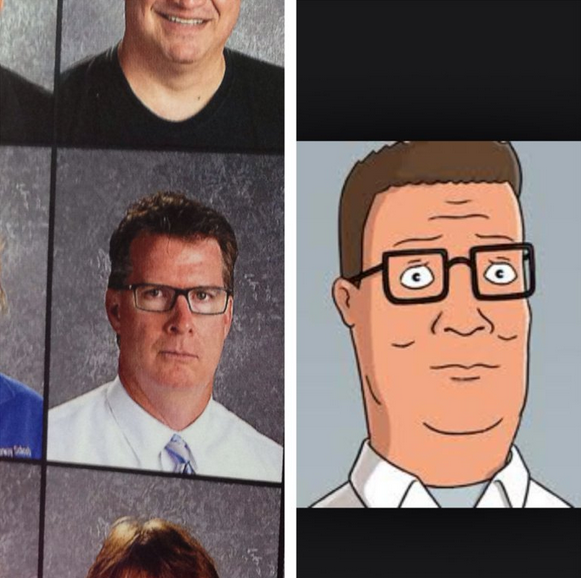 CollegeHumor's tweet photo. Hank Hill Spotted in Yearbook http://t.co/tEUxhep4Bb