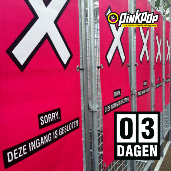 pinkpopfest's tweet photo. *PINKPOP 2014 COUNTDOWN: 3 DAGEN* Nog 3 dagen en dan gaan deze poortjes open! #PP14 #NOGEVENGEDULD http://t.co/YgnS2GFIc7