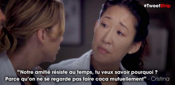 TweetStripTF1's tweet photo. Cristina a un sens aigu de l’amitié #GreysAnatomy #TweetStrip http://t.co/4iDUdJ0iP3 http://t.co/VWzT9UY9Bu